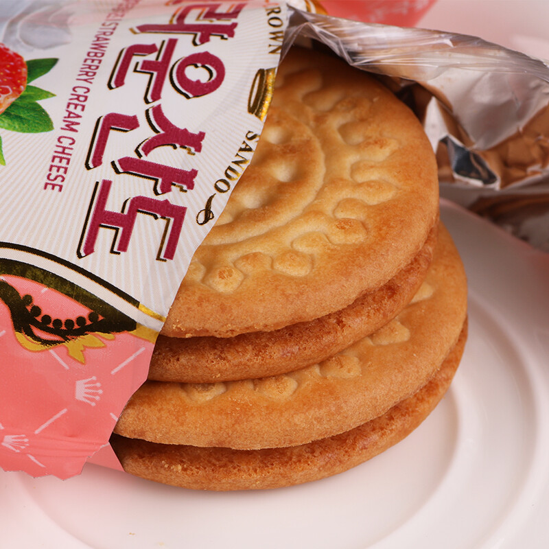 可瑞安可来运奶油/巧克力/草莓味夹心饼干161g*3盒 韩国进口休闲零食 多种口味161g*3盒